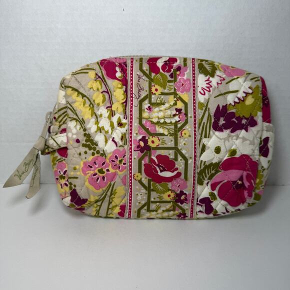 Vera Bradley Make Me Blush Floral Print Small Makeup Bag PVC Lined - Picture 1 of 6